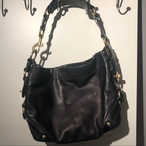 Coach Carly black leather Hobo bag